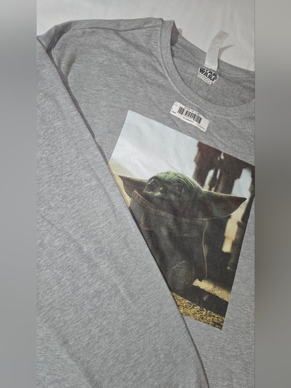 Star Wars Gray Crewneck Sweatshirt with The Child (Grogu) Long Sleeve Shirt